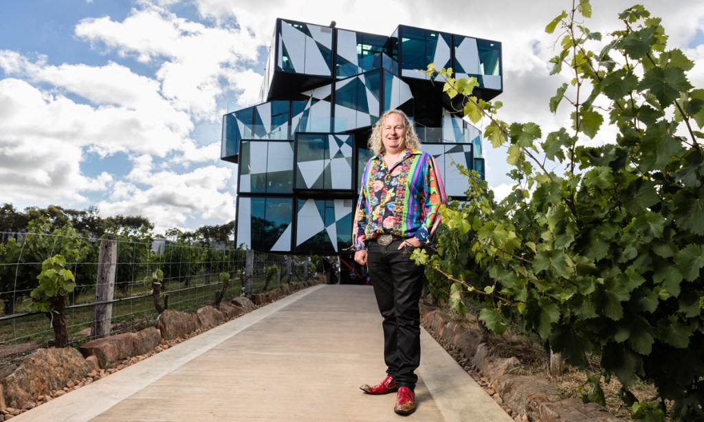 Chester Osborn in front of the d'Arenberg Cube at its official launch. Photo: supplied