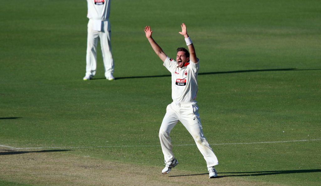 Chadd Sayers has been a dominant performer in the Sheffield Shield over recent seasons. Photo: AAP/Richard Wainwright