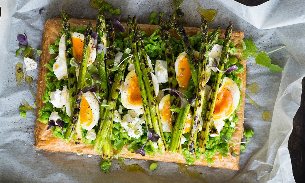 Thumbnail for Asparagus, pea and feta tart