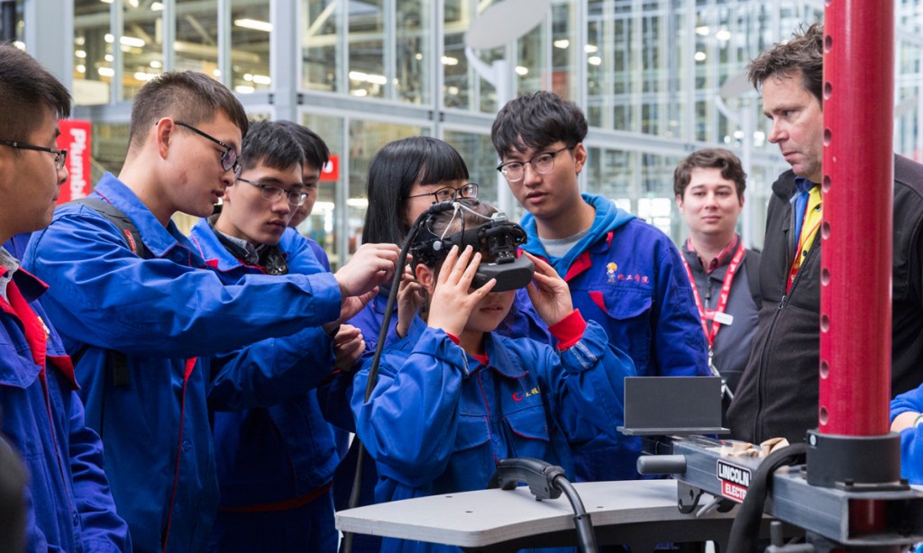 A virtual-reality experience at last year's Hybrid World Adelaide.