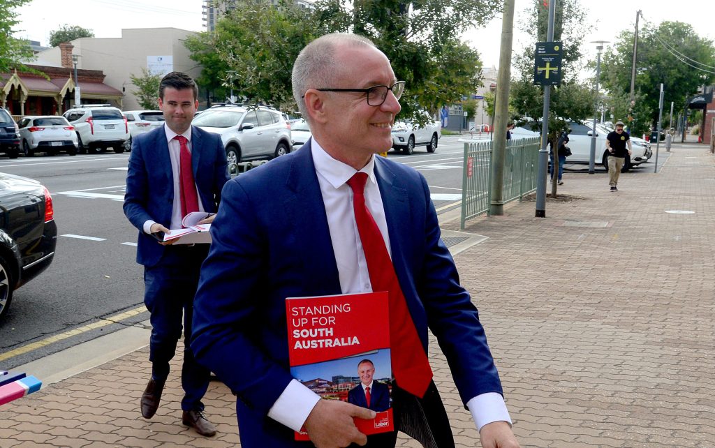 Jay Weatherill looking relaxed today, perhaps because he wasn't asked any questions about Oakden. Photo: AAP/Sam Wundke ARCHIVING