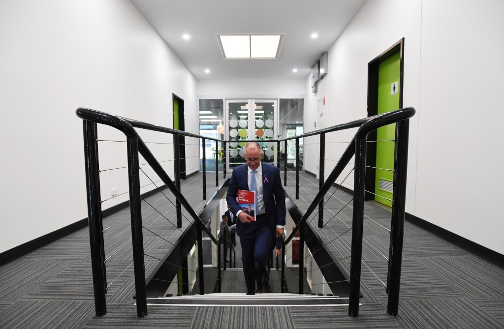Premier Jay Weatherill arriving at PrimeQ today. Photo: AAP/Tracey Nearmy
