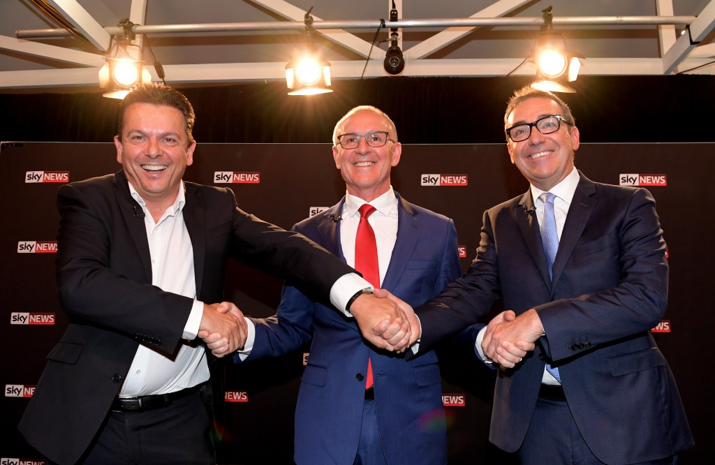 The party leaders at yet another debate this week. Photo: AAP/Tracey Nearmy