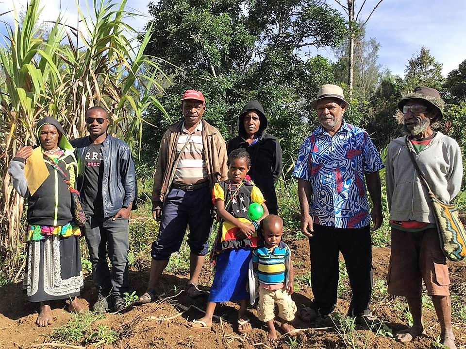 Villagers, including Ms Paia's parents, at Dauli where relief work is under way. This area is close to the earthquake's epicentre.