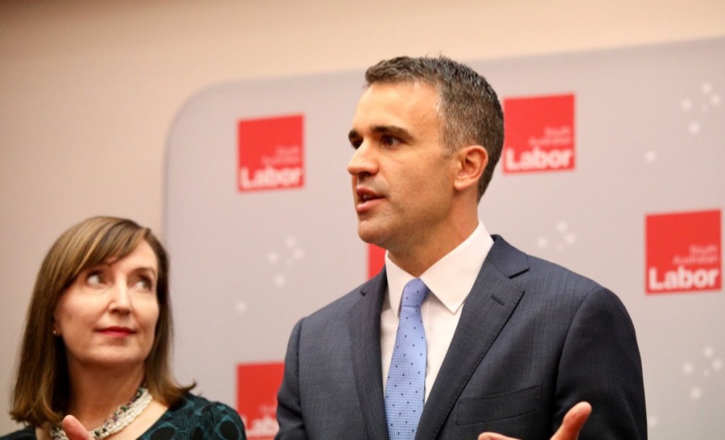 Peter Malinauskas and deputy Susan Close address the media today. Photo: Tony Lewis / InDaily