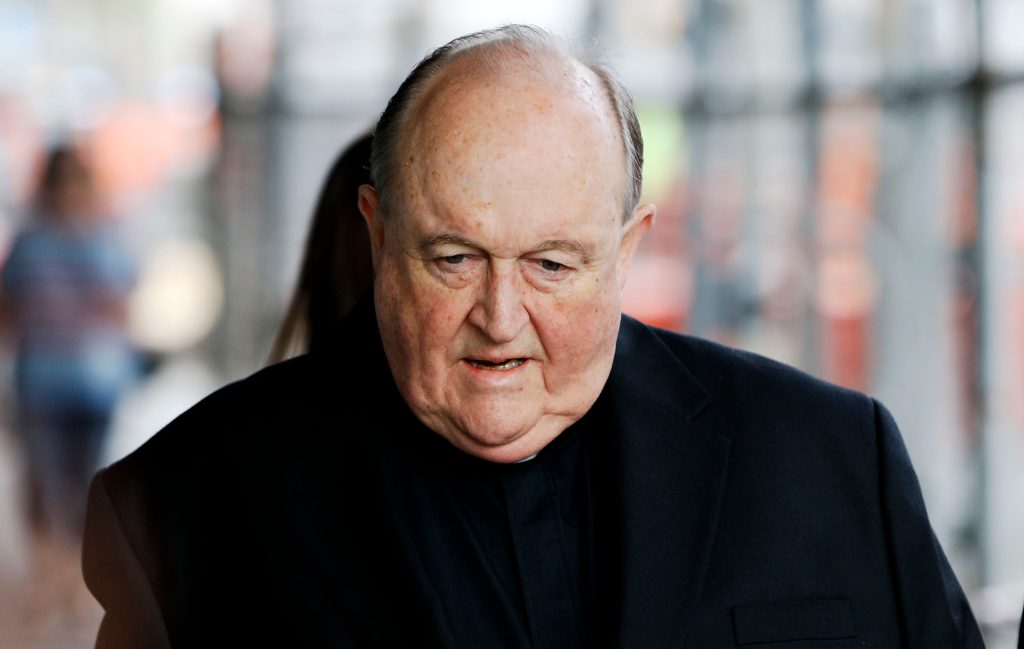 Archbishop Philip Wilson outside Newcastle Local Court. Photo: AAP/Darren Pateman