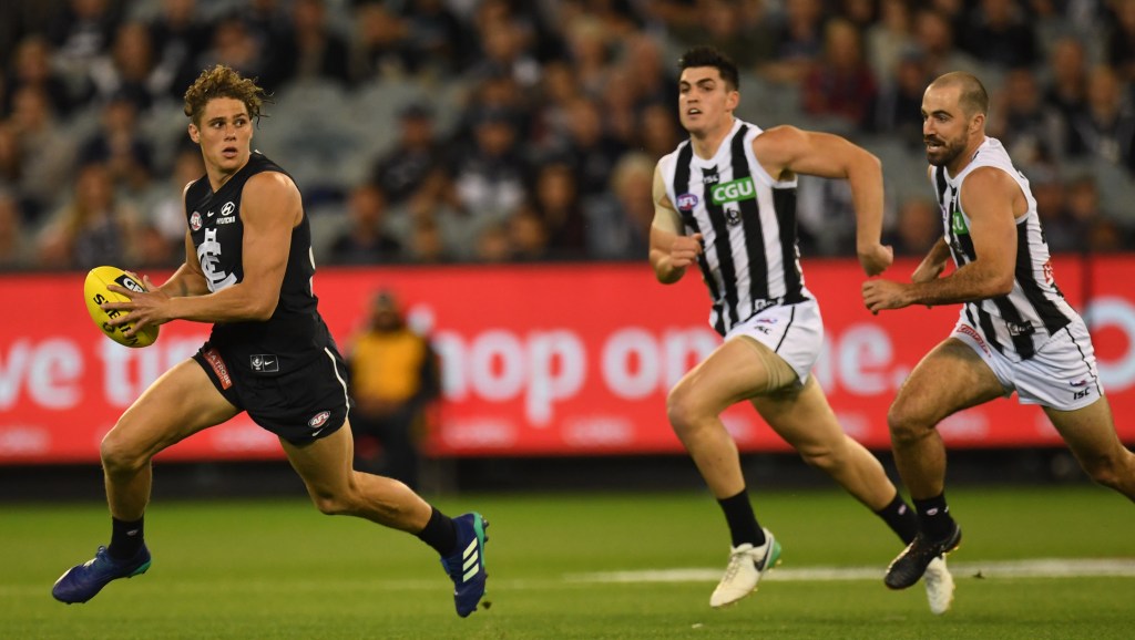 Carlton's star forward Charlie Curnow won't play against Adelaide. Photo: AAP/Julian Smith