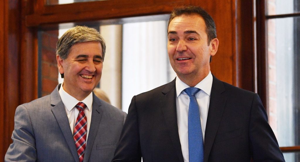 Steven Marshall and Rob Lucas have announced their ESL savings plan. Photo: David Mariuz / AAP