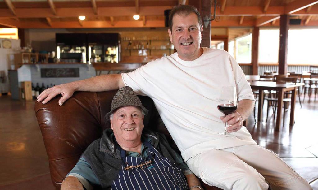 Enzo and Andy Clappis at their McLaren Vale restaurant Our Place. Photo: Tony Lewis / InDaily