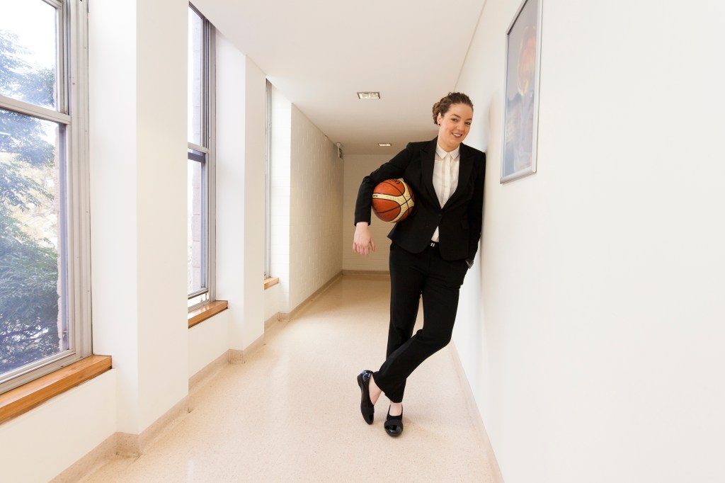 Law student Mollie McKendrick juggles her life on the basketball court with the law court during her legal studies at Flinders.