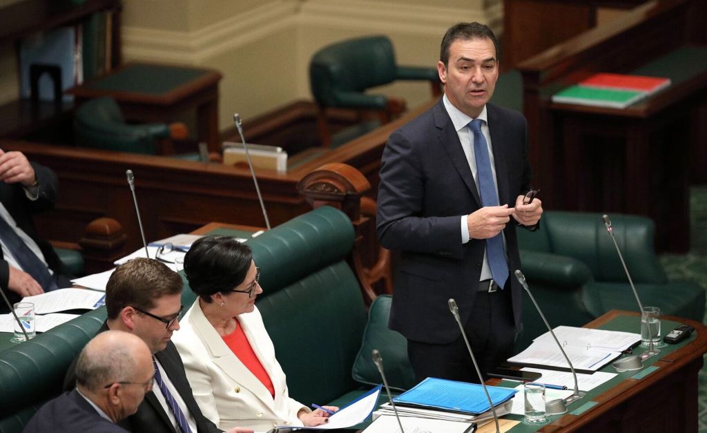 Premier Steven Marshall in parliament this week. Photo: Tony Lewis/InDaily