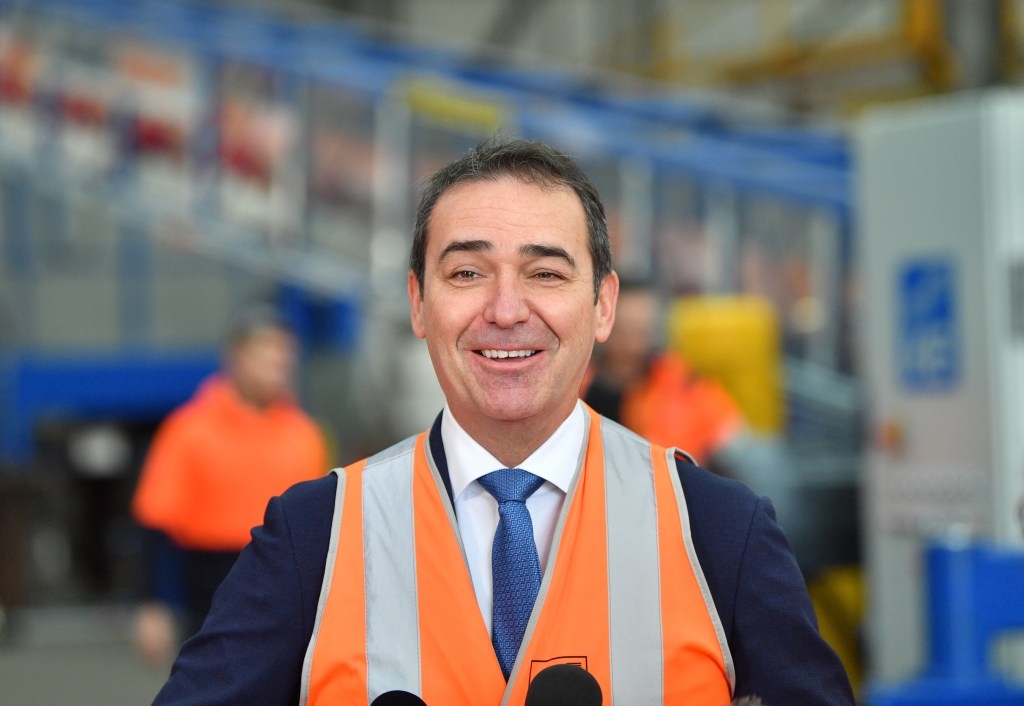 Steven Marshall addressing media last week about payroll tax cuts - one of the bills he pledged to introduce in his first 100 days in office. Photo: David Mariuz / AAP