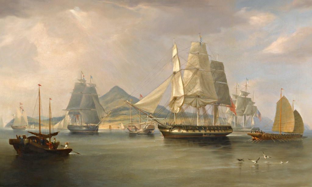 The Opium Ships at Lintin, China, 1824, by William John Huggins.