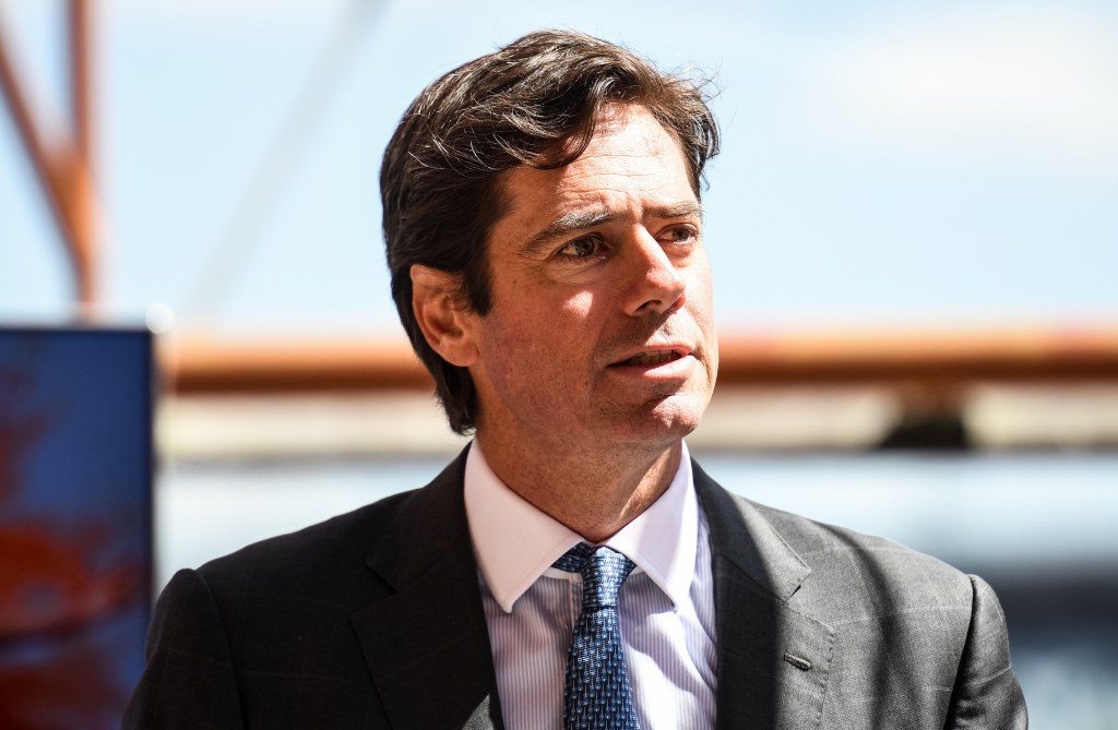 Gillon McLachlan says the AFL is seriously considering trialling controversial rule changes this season. Photo: AAP/Brendan Esposito