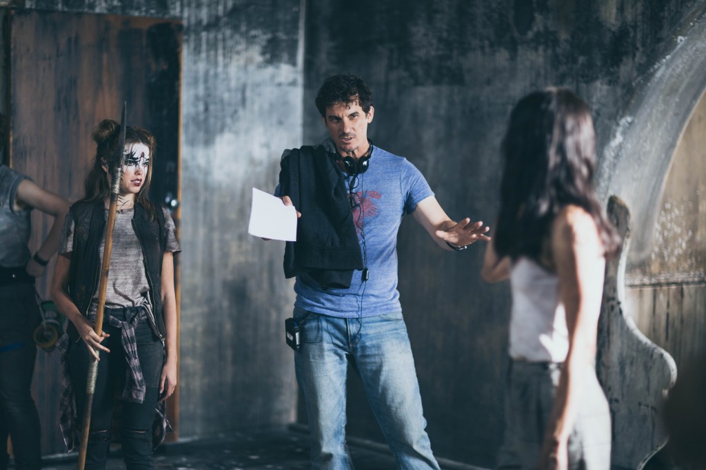 Alice Springs-born Storm Ashwood on the set of his first feature film, The School.