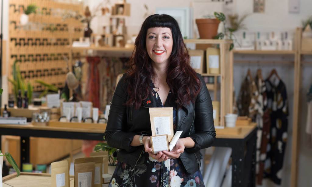 Gemma Vendetta runs her own makeup business. Photo: James Knowler courtesy of Brand South Australia 
