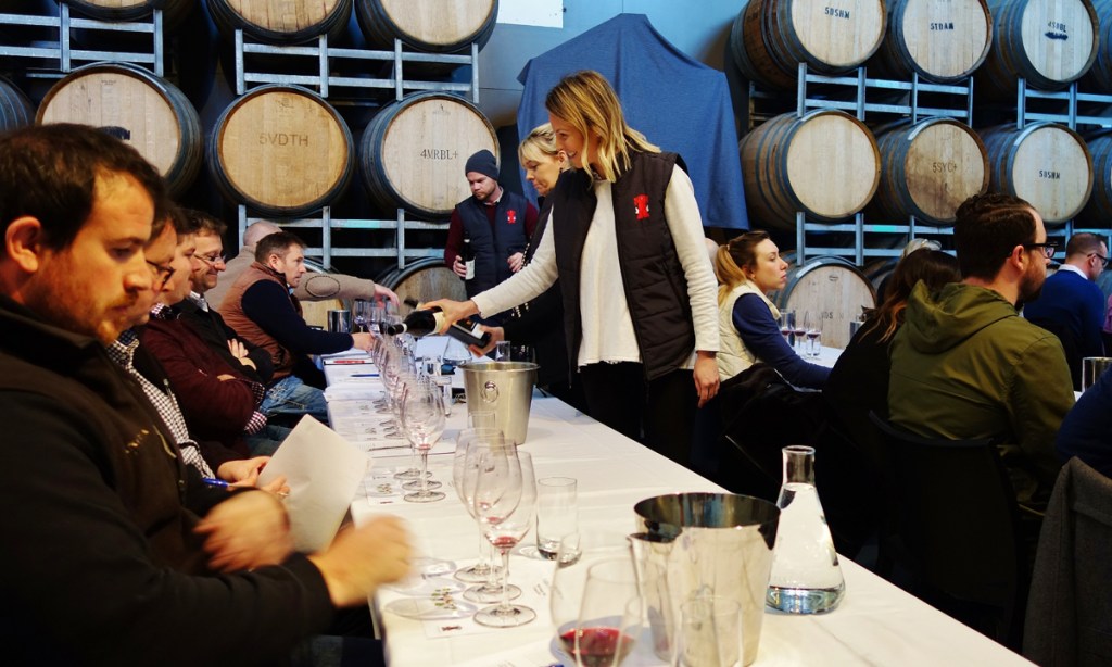 The tasting in the the S.C. Pannell barrel hall in McLaren Vale. Photo: Philip White