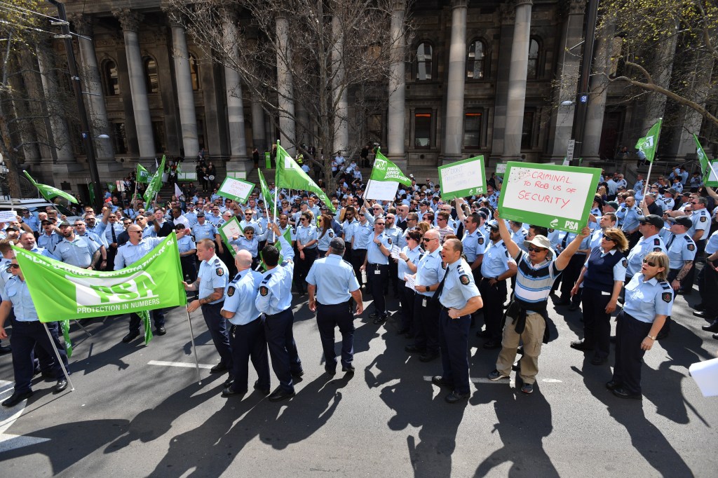 Thumbnail for Angry prison guards march on Parliament