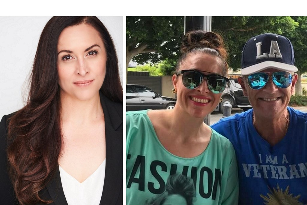 Actor Rachael Wegener, with renowned Australian film producer David Lightfoot (right).