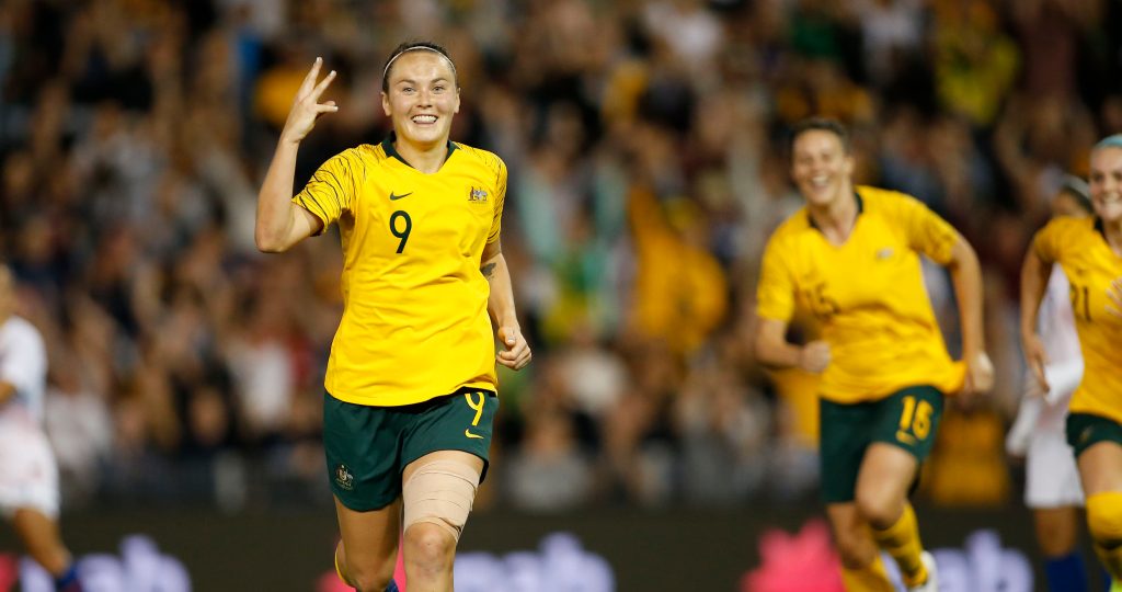 Thumbnail for Foord hat-trick puts Matildas back on track