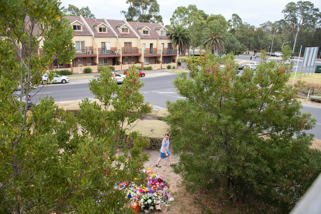 Floral tributes are left in the park where the body of Isreali student Aiia Maasarwe was found in Bundoora. Photo: AAP/Ellen Smith