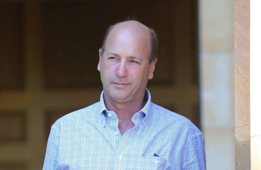 Peter Seppelt outside the Magistrates Court today. Photo: AAP/Kelly Barnes