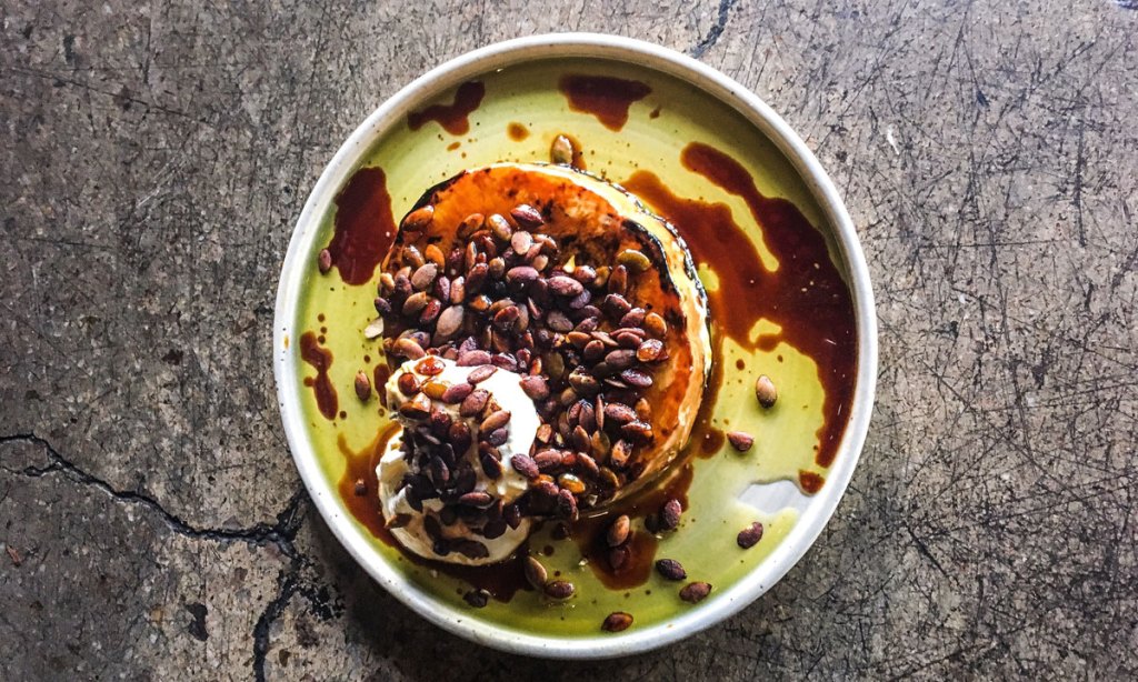Thumbnail for Butternut pumpkin, caramelised yoghurt, pepitas