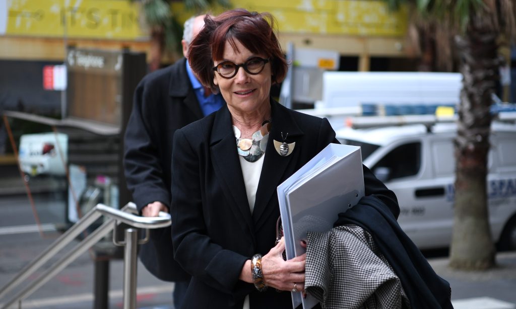 Professor Jenny Hocking outside the Federal Court in Sydney. Photo: AAP/Keri Megelus