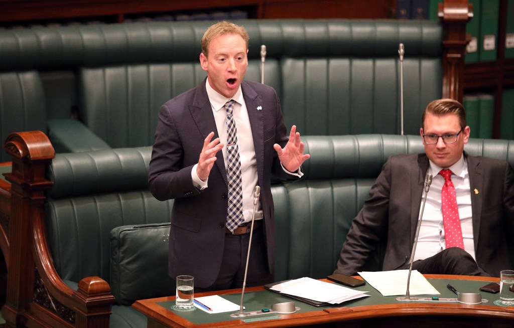 David Speirs in parliament yesterday. Photo: Tony Lewis / InDaily