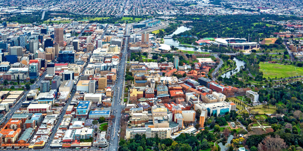 The old Royal Adelaide Hospital site (bottom right) is understood to be the preferred location for the laboratory, with "hubs" also to be established at the universities' campuses.