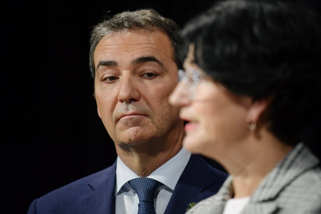 Steven Marshall and Vickie Chapman. Photo: AAP Image/Morgan Sette