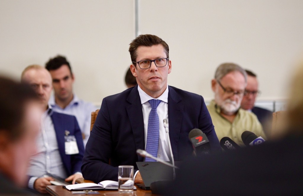 Crows CEO Andrew Fagan is concerned an Adelaide Oval hotel might impact on stadium maintenance. Photo: InDaily/Tony Lewis