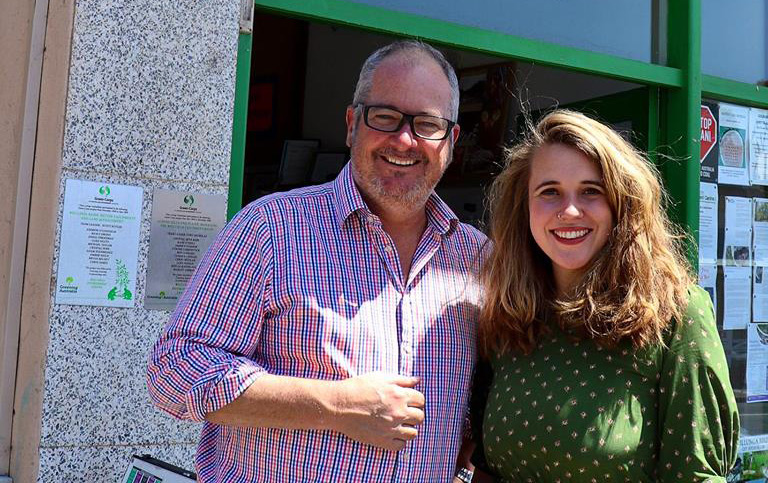 Leon Bignell with Saskia Gerhardy, who is set to be announced as Labor's aMayo candidate. Photo: Facebook
