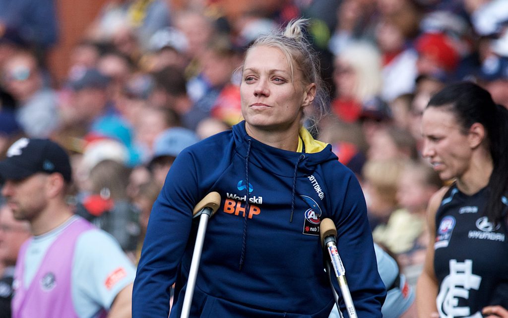 A stoic Erin Phillips after the Grand Final. Photo: Michael Errey / InDaily