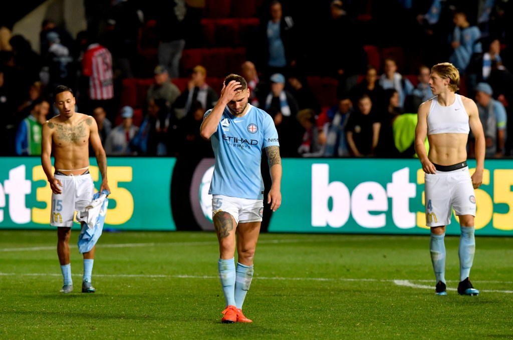 United defeated Melbourne City to earn a semi-final berth against Perth. Photo: AAP/Sam Wundke