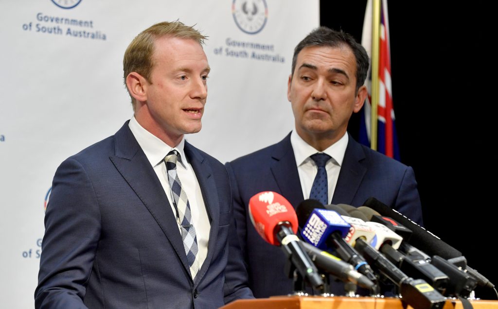 David Speirs and Steven Marshall. Photo: Sam Wundke / AAP