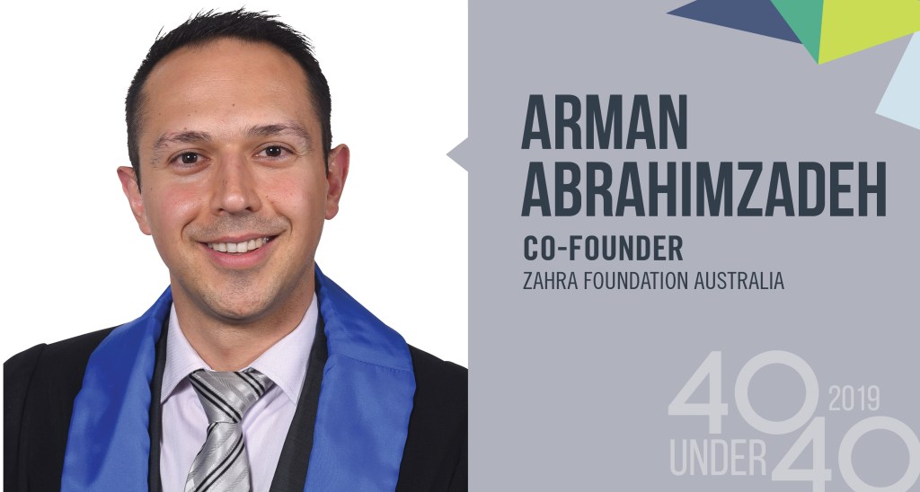 Thumbnail for 40 Under 40 winner of the day: Arman Abrahimzadeh
