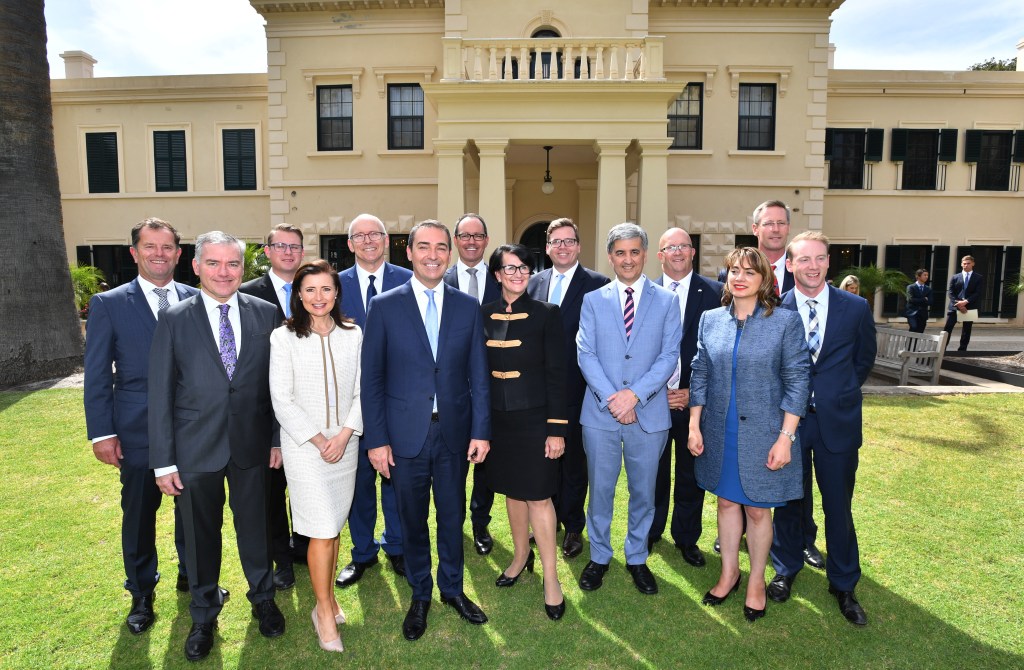 Steven Marshall's cabinet is dominated by the moderate faction. Photo: AAP/David Mariuz