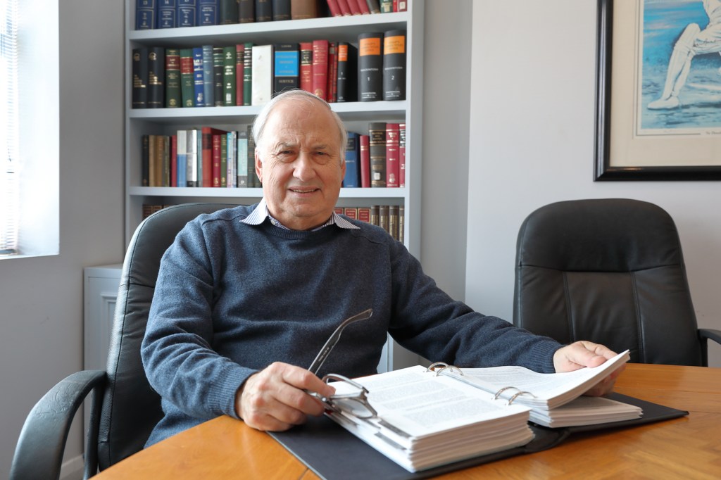 Richard Solomon at the registered address for True Liberals today. Photo: Tony Lewis / InDaily
