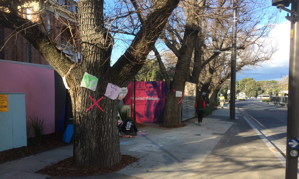 Renewal SA is planning to chop down 11 century-old trees along North Terrace and remove tram infrastructure obstructing the footpath. 