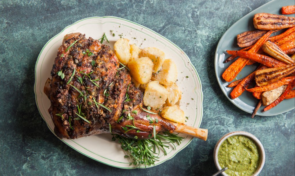 Thumbnail for Roast Leg of Lamb with Garlic, Rosemary, Capers and Quince