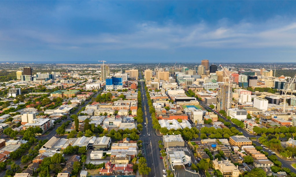 Aerial view of Adelaide in South Australia