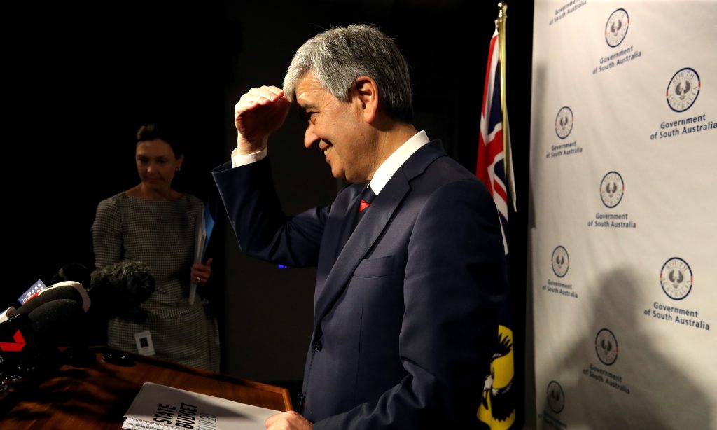Rob Lucas at the release of last year's mid-year budget review. Photo: Kelly Barnes / AAP