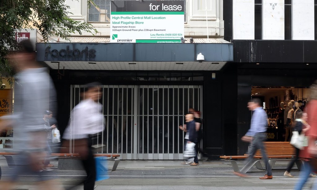 A shuttered shop in Adelaide. "It is so long since full employment was part of the policy debate that it now seems hard to even consider it as realistic or achievable." Photo: Tony Lewis/InDaily