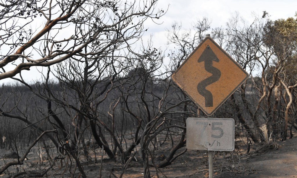 A view of the damage done to the area around Parndana after bushfires swept through on Kangaroo Island. Photo: David Marius / AAP