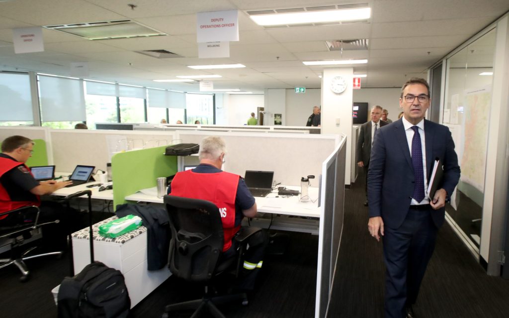 Premier Steven Marshall at the new SA Health COVID-19 command centre in Adelaide. Photo: AAP/Kelly Barnes