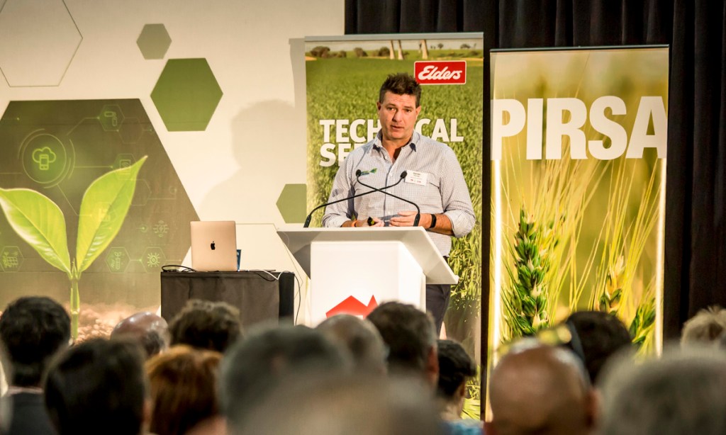 Thomas Foods boss Darren Thomas addresses February's inaugural AdvanceAg showcase at the Adelaide Showgrounds. Picture: Katie Edwards.