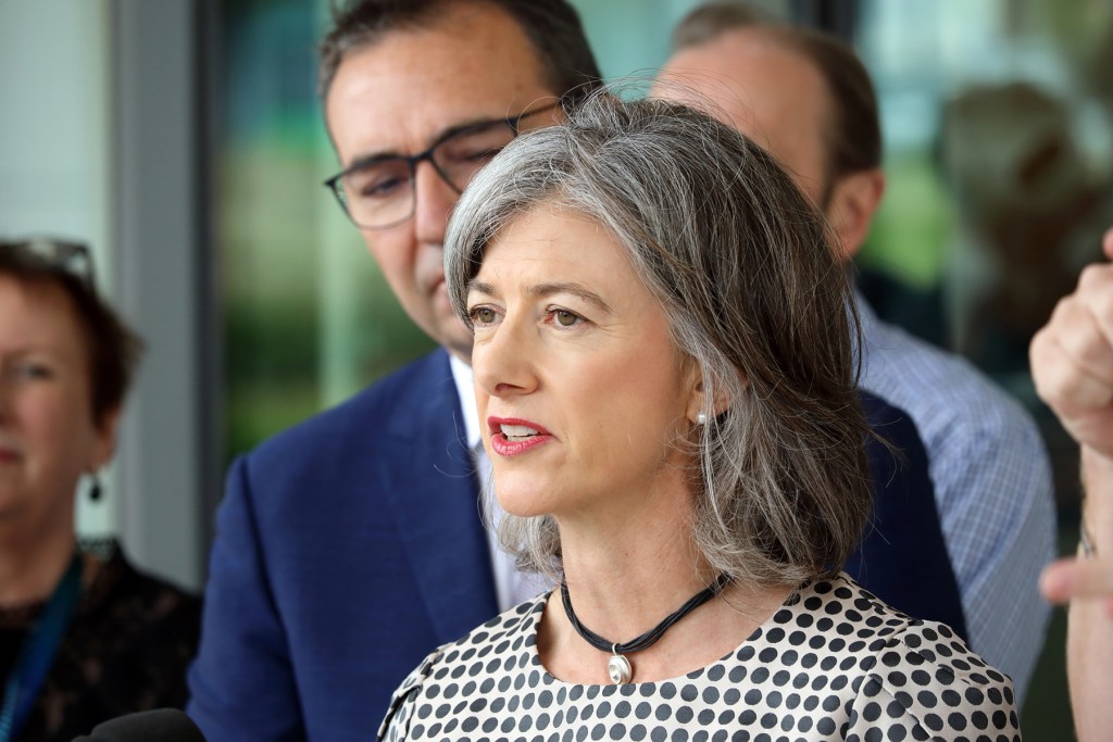 SA Health Chief Public Health Officer, Associate Professor Nicola Spurrier addressing the media on COVID-19. Photo: Tony Lewis / InDaily