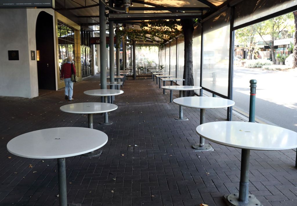 Norwood's vibrant cafe strip shut down yesterday except for take away, along with hospitality businesses across the country. Photo: Tony Lewis/InDaily