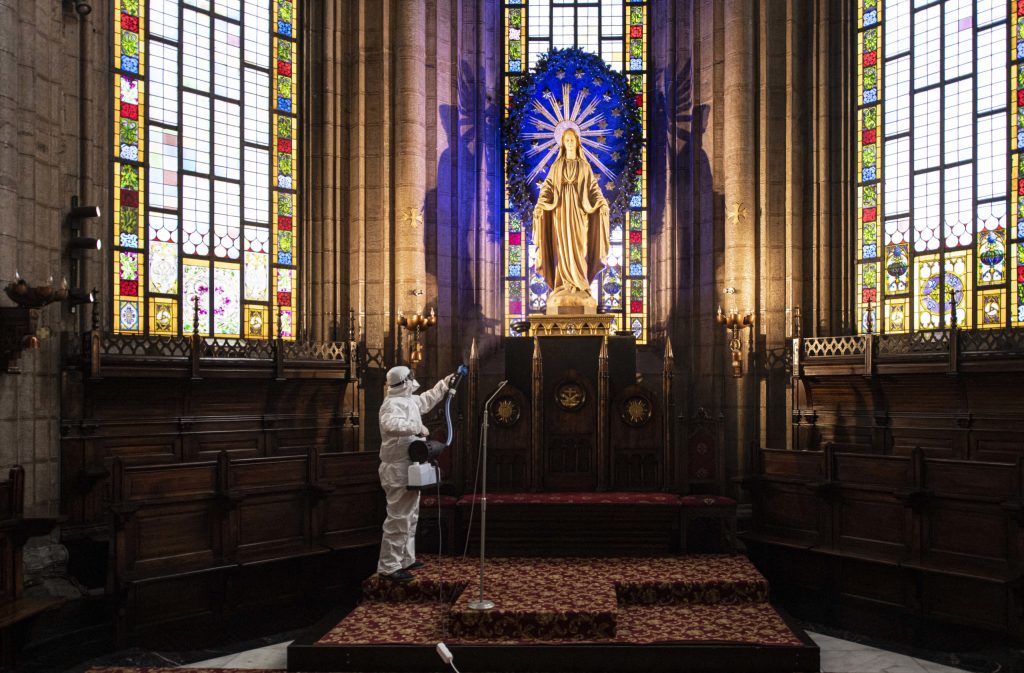 A church is disinfected in Istanbul, Turkey. Photo supplied